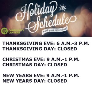 Holiday Hours CC 2017