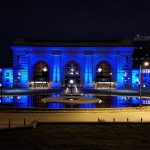 Kansas City Union Station in blue