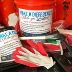 Make a difference Trash pickup supplies and buckets